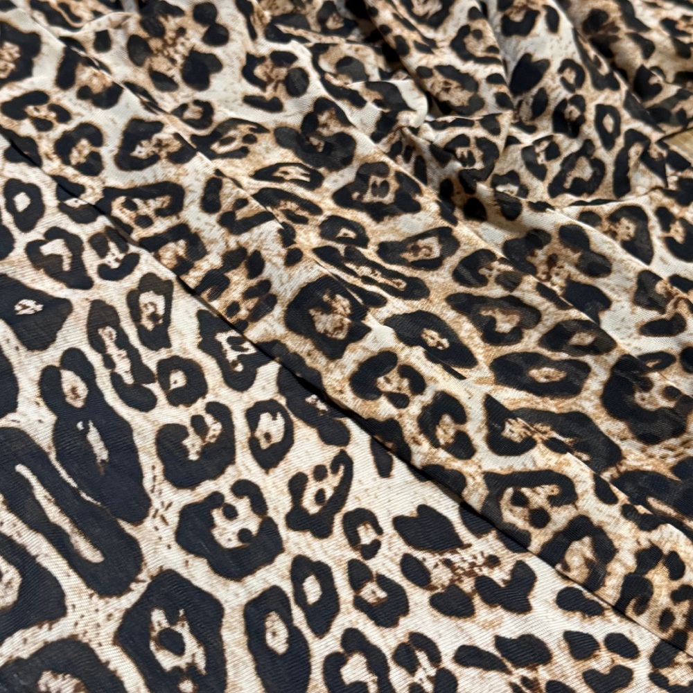 Mob Wife Leopard Print Open Front Duster Western Core Sheer Long Cardigan - Picture 6 of 7
